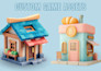 create low poly 3d game assets, buildings, and props for unity and ue